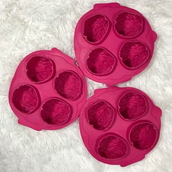NWOT 3 Pc Novelty Brain Ice Cube and Chocolate Molding Party SiliconTray - Picture 1 of 7